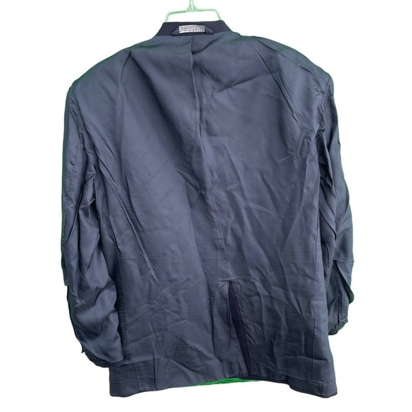 Lands End Navy Blue Wool 2 Gold Button Single Vent Sport Coat Blazer Mens 43 R - Picture 4 of 11